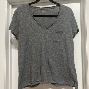 Madewell Gray V Neck Tshirt